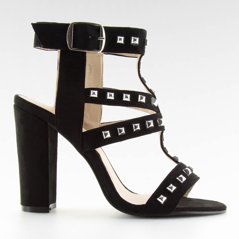 Sandalias negras de tachuela con tachuelas 9909-3 negro