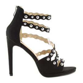 Sandalias negras de tacón alto C-37 Black negro