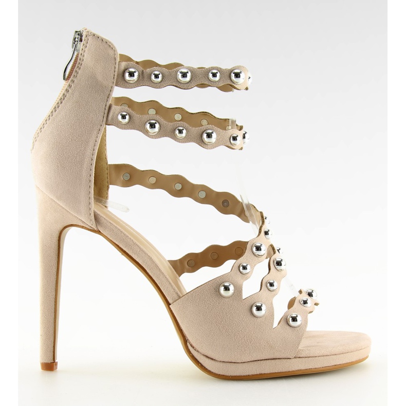 Sandalias beige con tacón alto C-37 Beige Sandalias beige con tacón alto C-37 Beige