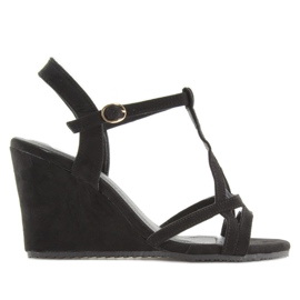 Sandalias cuña negras 266-7 negro