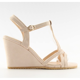 Sandalias cuña beige 266-7 beige Sandalias cuña beige 266-7 beige
