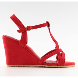Sandalias cuña rojas 266-7 rojo
