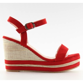Sandalias cuña rojo 1505-2 rojo