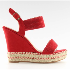 Sandalias cuña rojas 3811-7 Rojo