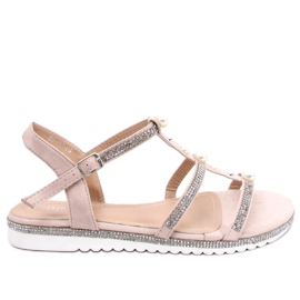 Sandalias con perlas rosas RC-33 Pink rosado
