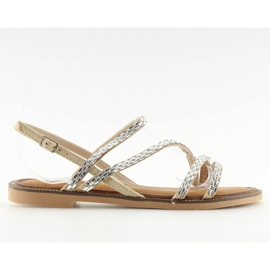 Sandalias con circonita beige FM814 albaricoque