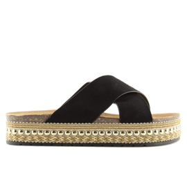 Alpargatas slippers H55 negras negro