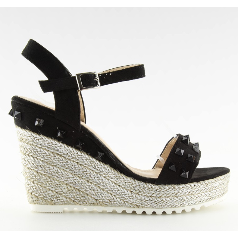 Alpargatas negras con cuña, negras TS-16 Black negro