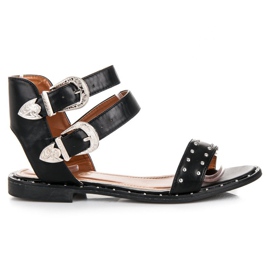 Seastar Sandalias planas negras negro