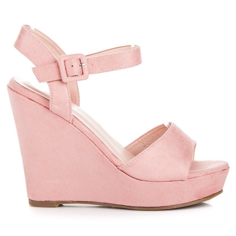 Primavera Sandalias cuña ante rosado Primavera Sandalias cuña ante rosado