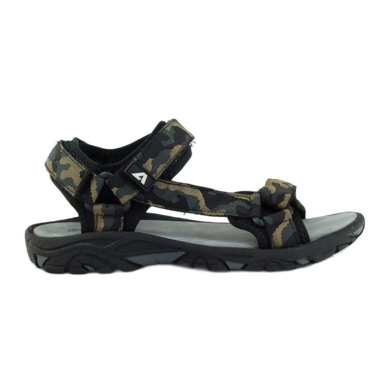 American Club Sandalias con aplicación de piel americana 1728 negro marrón