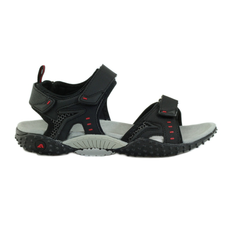 American Club Sandalias con aplicación de piel americana 1715 negro