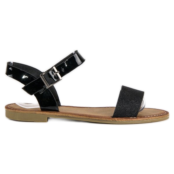 Comer elegantes sandalias negras negro