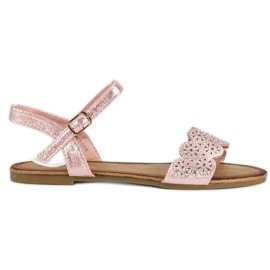 Comer Sandalias planas abrochadas con hebilla rosa