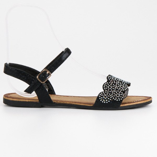 Comer Sandalias planas abrochadas con hebilla negro