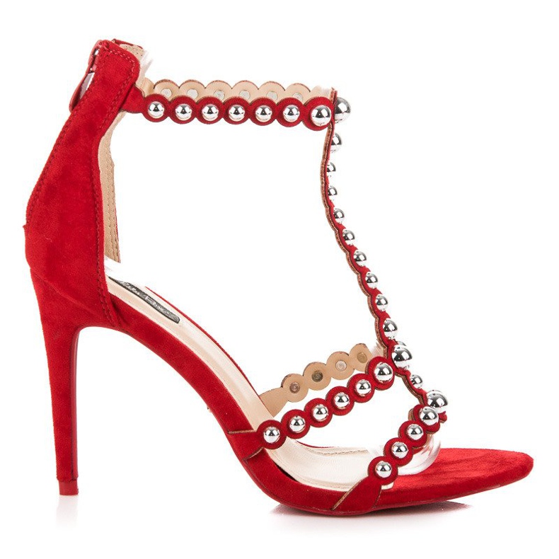 Sandalias de ante rojas rojo