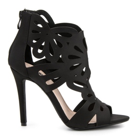 Vices Elegantes sandalias con vicios en la parte superior negro Vices Elegantes sandalias con vicios en la parte superior negro