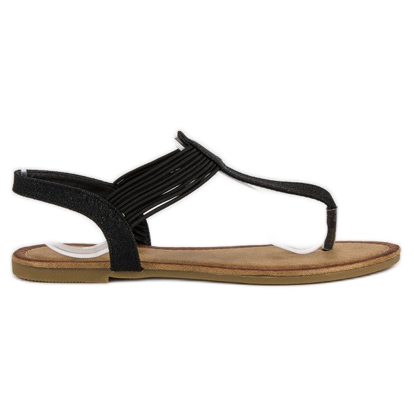 Comer Chanclas con una banda elástica negro Comer Chanclas con una banda elástica negro