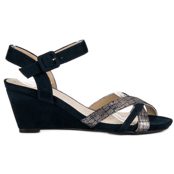 Evento Sandalias cuña ante azul Evento Sandalias cuña ante azul