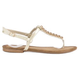 Comer Sandalias doradas claras dorado