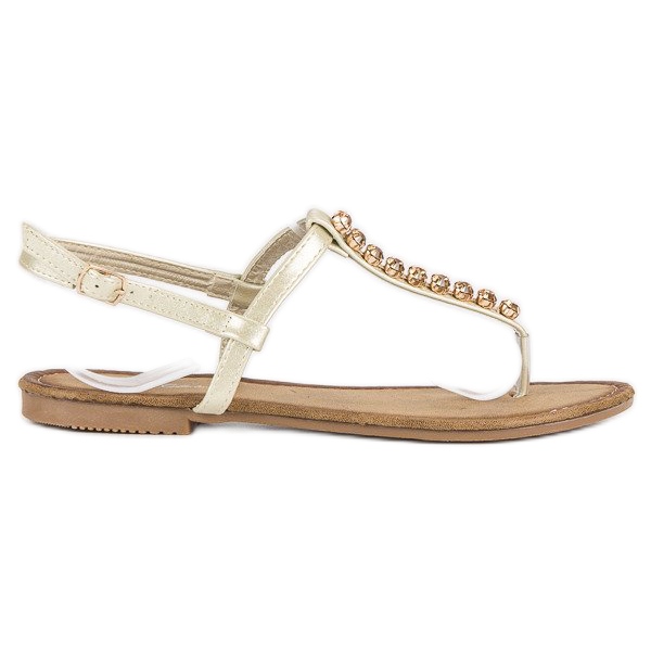 Comer Sandalias doradas claras dorado