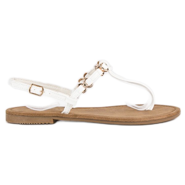 Comer Chanclas blancas planas blanco