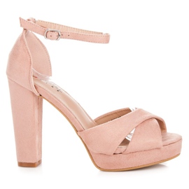 Seastar Cómodas sandalias de tacón rosa