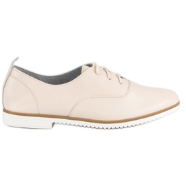Zapatos de cuero beige claro de MAZARO