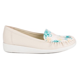 Tullo Mocasines Beige Con Flores
