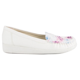 Tullo Mocasines Blancos Con Flores