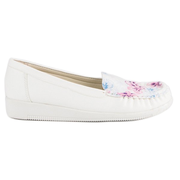 Tullo Mocasines Blancos Con Flores Tullo Mocasines Blancos Con Flores