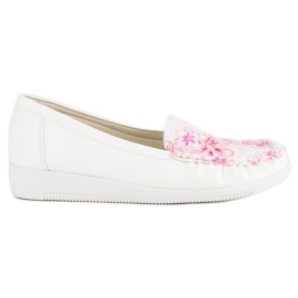 Tullo Mocasines Blancos Con Flores