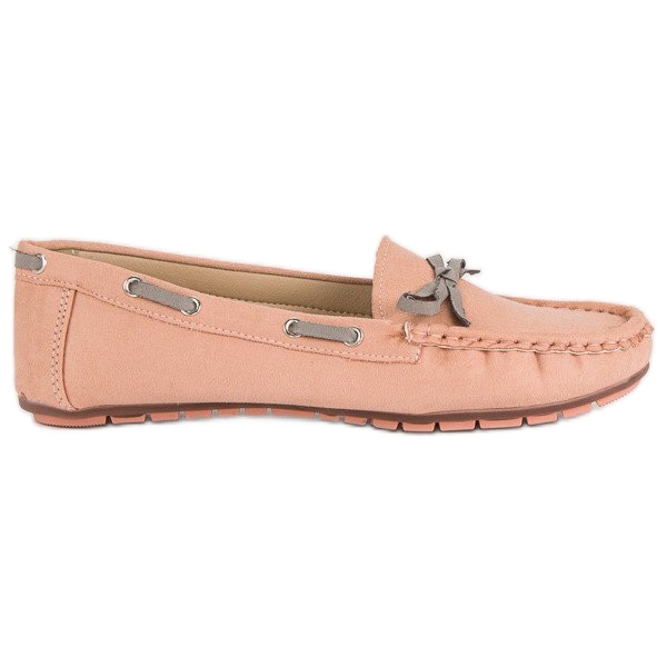 Tullo Mocasines de ante con estilo rosado