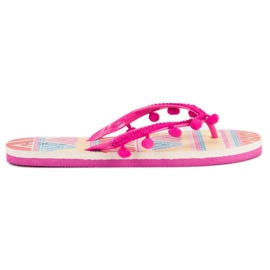 Ax Boxing Chanclas con pompones rosado