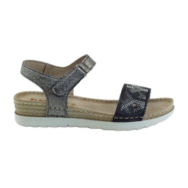 Cómodas sandalias INBLU en plata-grafito gris Cómodas sandalias INBLU en plata-grafito gris