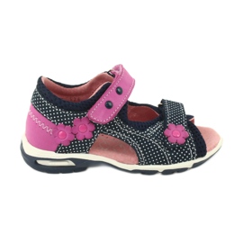 Sandalias velcros Ren But azul marino rosa blanco