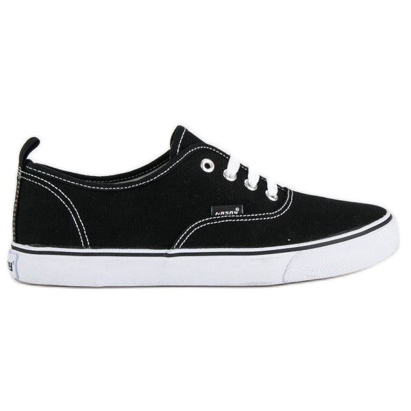 Hasby Deportivas negras con cordones negro Hasby Deportivas negras con cordones negro