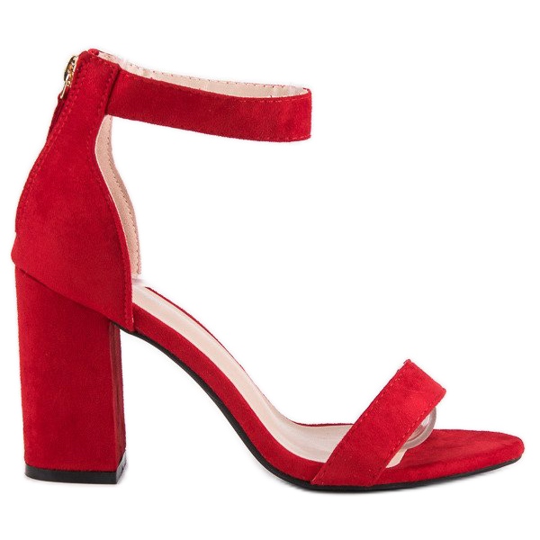 Sandalias cremallera ante rojo