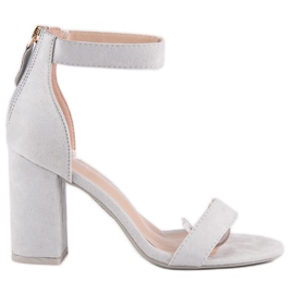 Sandalias cremallera ante gris