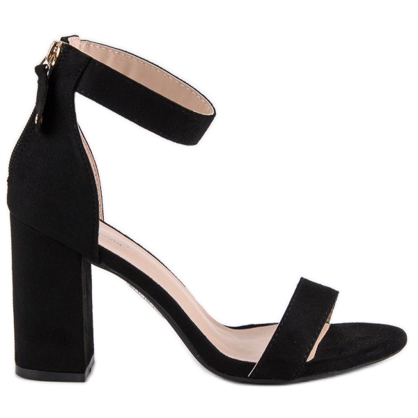 Sandalias cremallera ante negro