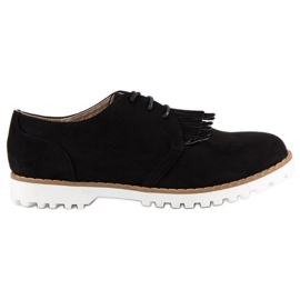 Zapatos boho de ante atados negro