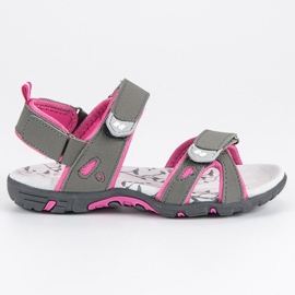 Hasby Sandalias cómodas de velcro gris