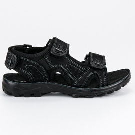 Hasby Sandalias de cuero para niños negro