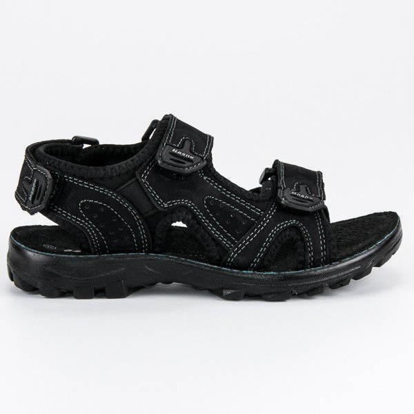 Hasby Sandalias de cuero para niños negro