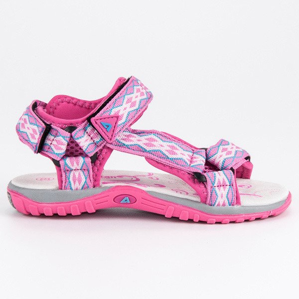 American Club Sandalias de terciopelo americano rosado