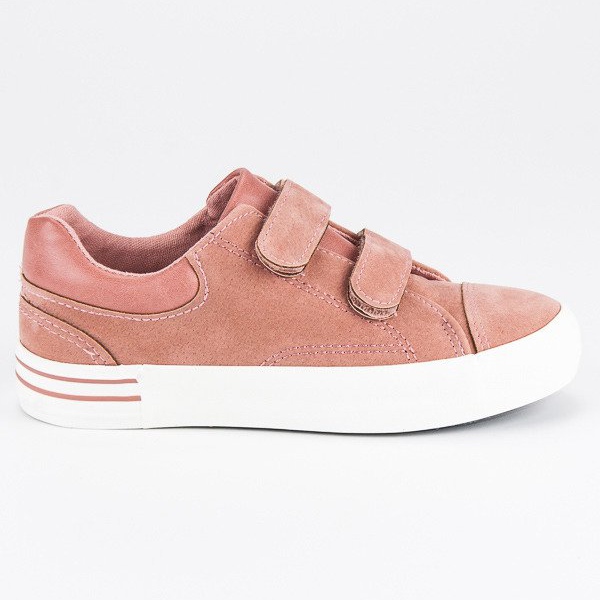 Zapatillas De Gamuza Con Velcro rosado