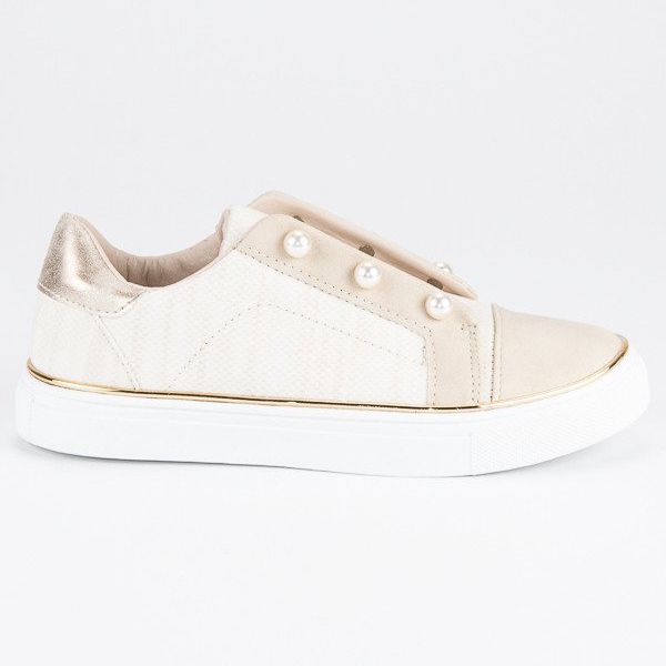 Zapatillas Con Perlas beige