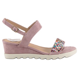 Kylie Sandalias con abalorios rosado