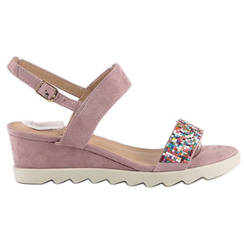 Kylie Sandalias con abalorios rosado