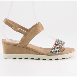 Kylie Sandalias Con Abalorios marrón